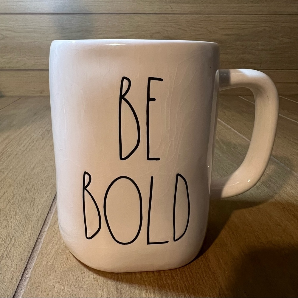 Rae Dunn White 'Be Bold' Ceramic Mug